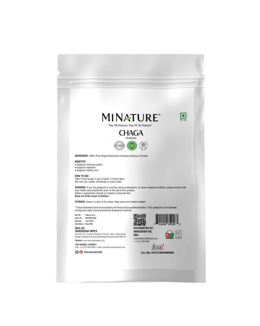 Minature, Chaga Powder, Ayurveda Store NZ