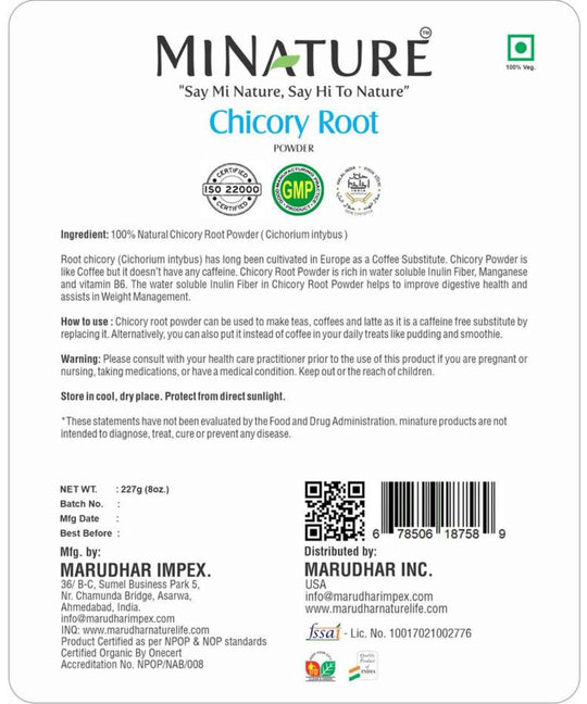 Chicory Root Powder, Minature, Ayurveda Store NZ