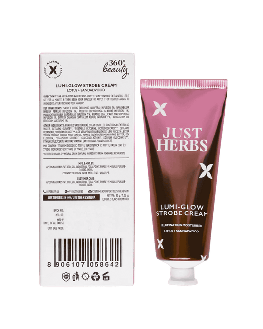 Just Herbs, Lumi Glow Strobe Cream, Moisturiser, Ayurveda Store NZ