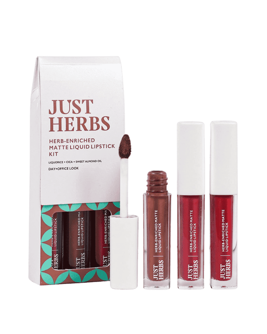 Full-Size Herb Enriched Matte Liquid Lipstick Kit - Set of 3