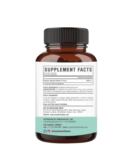 Fadogia Agrestis Capsules, Minature,  Ayurveda Store Nz