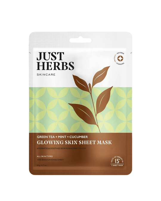 Green Tea Sheet Mask with Mint & Cucumber For Glowing Skin