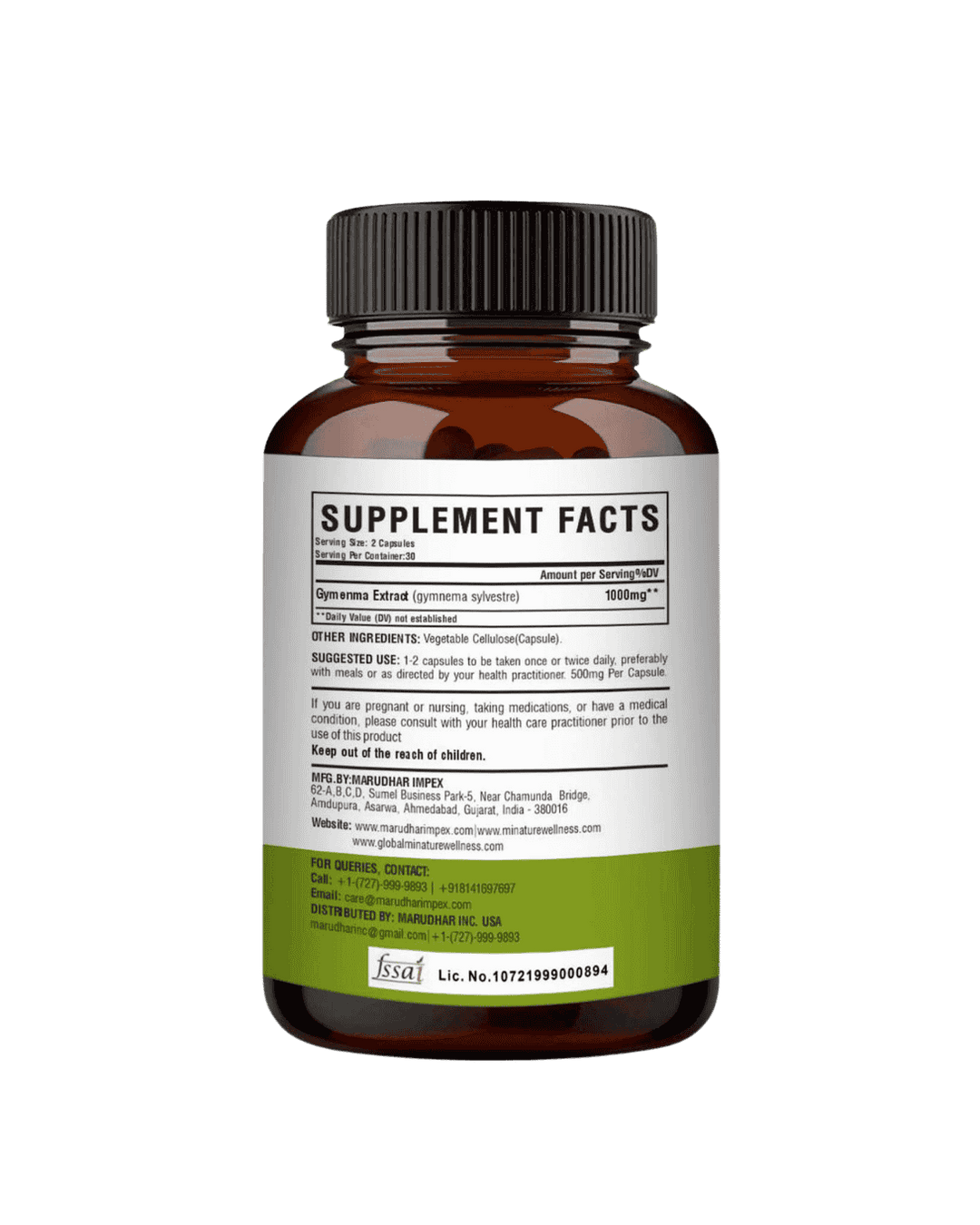 100% Natural Gymnema Capsules, Minature, Ayurveda Store NZ