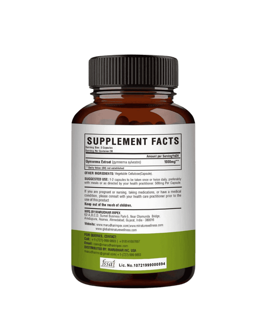 100% Natural Gymnema Capsules, Minature, Ayurveda Store NZ