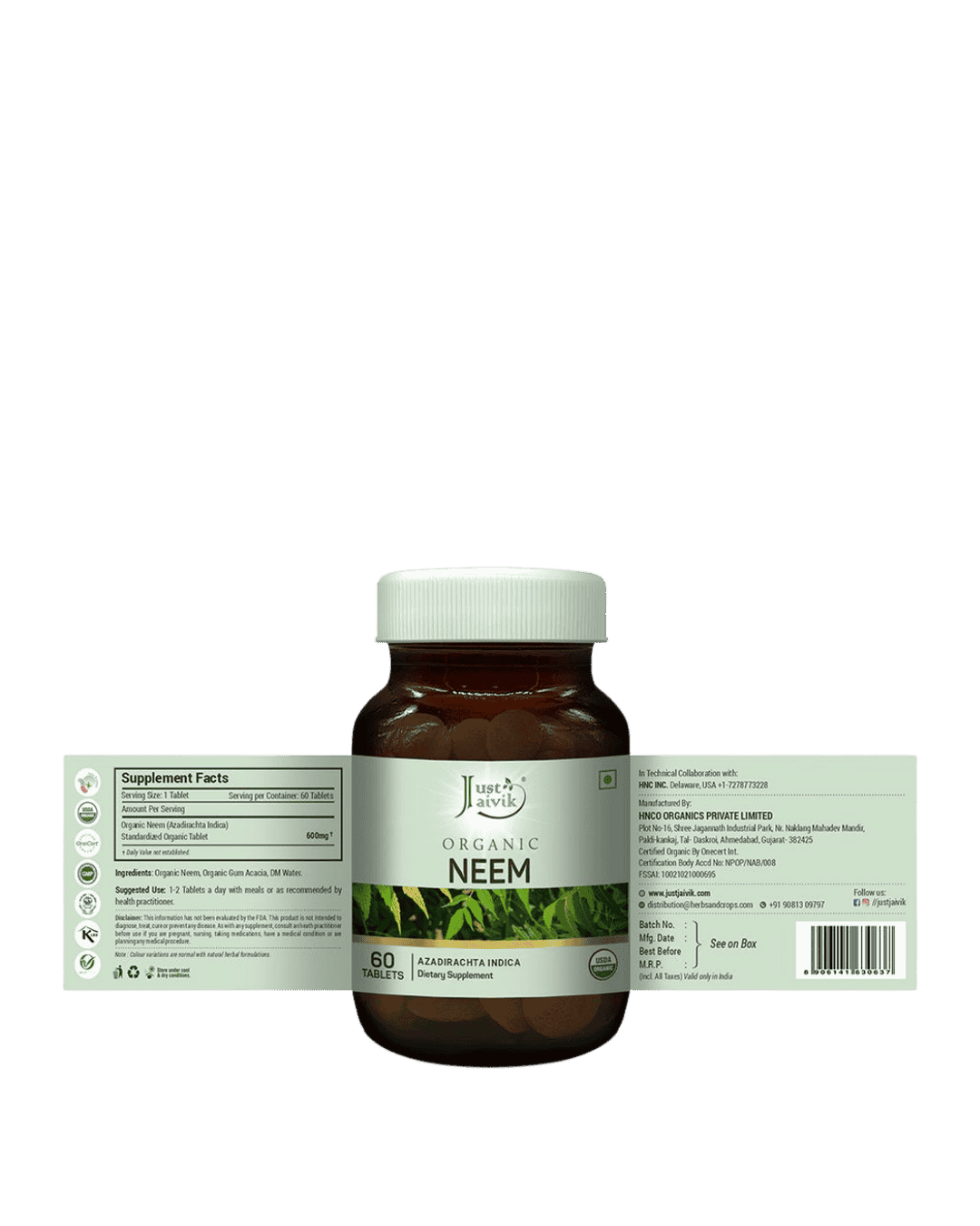Neem Tablets, Just Jaivik, Ayurveda Store NZ