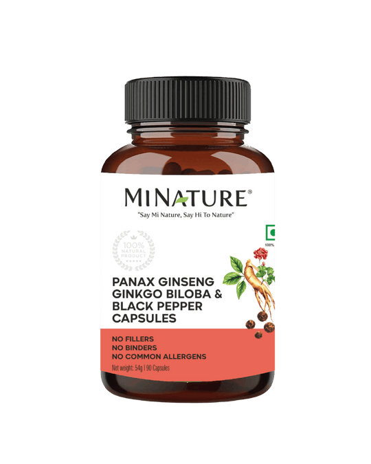 Panax ginseng, Ginkgo biloba, Black Pepper Capsules , Minature, Ayurveda Store NZ