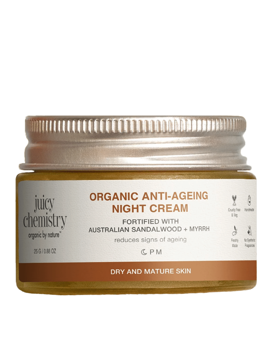 night cream, sandalwood, myrrh, juicy chemistry, ayurveda Store