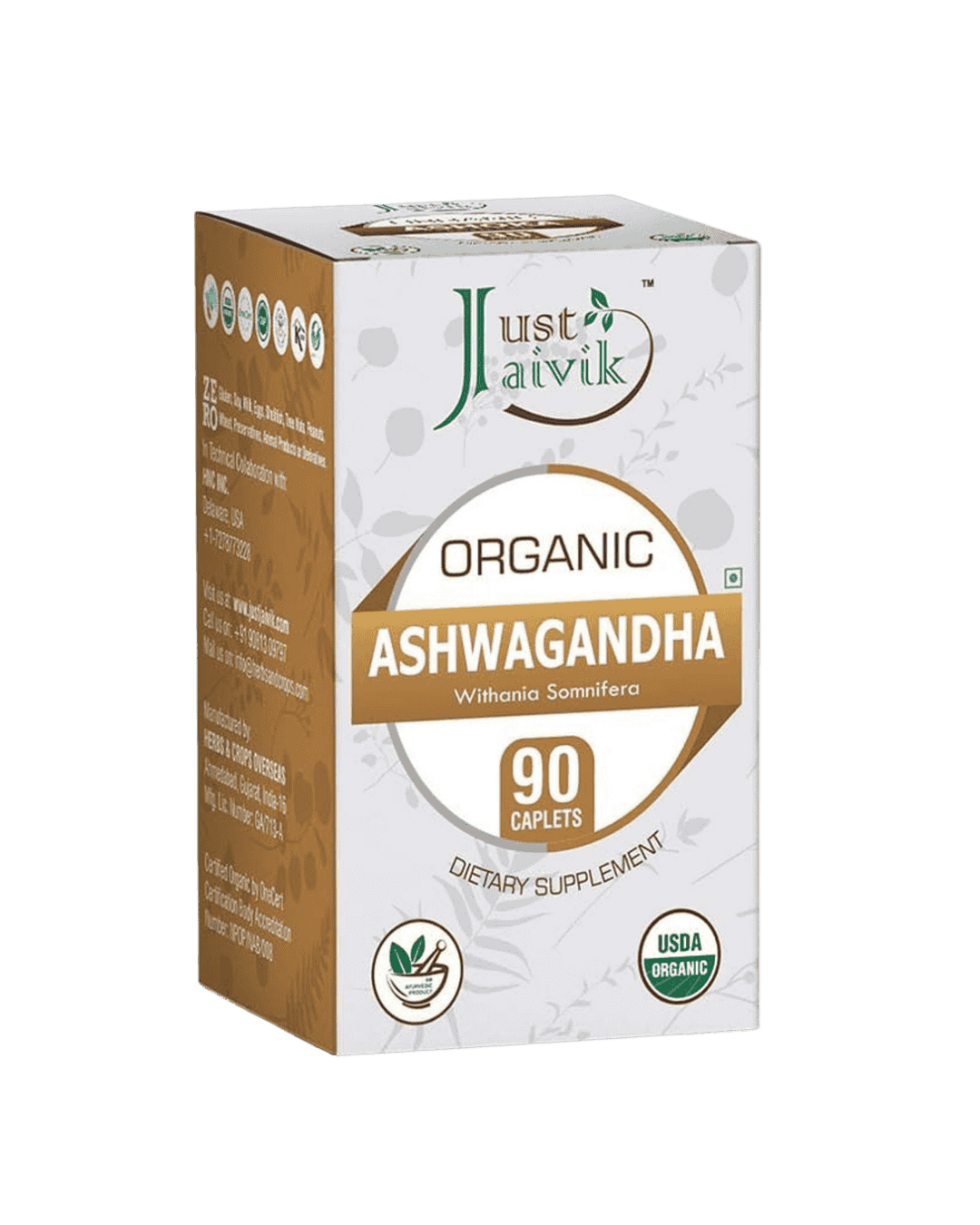 Just Jaivik, Ashwagandha Caplets, Ayurveda Store NZ