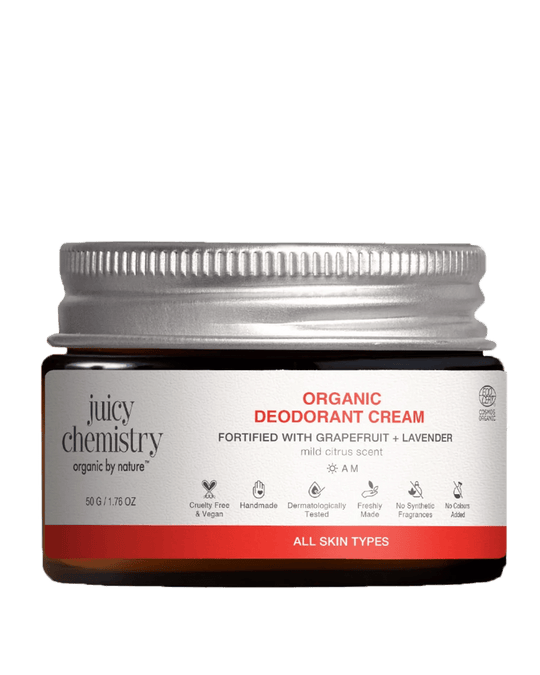 Organic Deodorant Cream, Grapefruit, Lavender, Juicy Chemistry, Ayurveda Store NZ