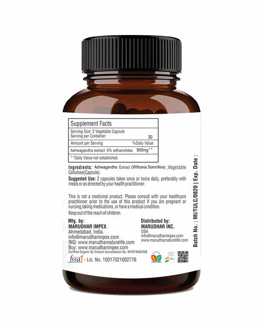 Ashwagandha Root Extract Capsules, Minature, Ayurveda Store Nz