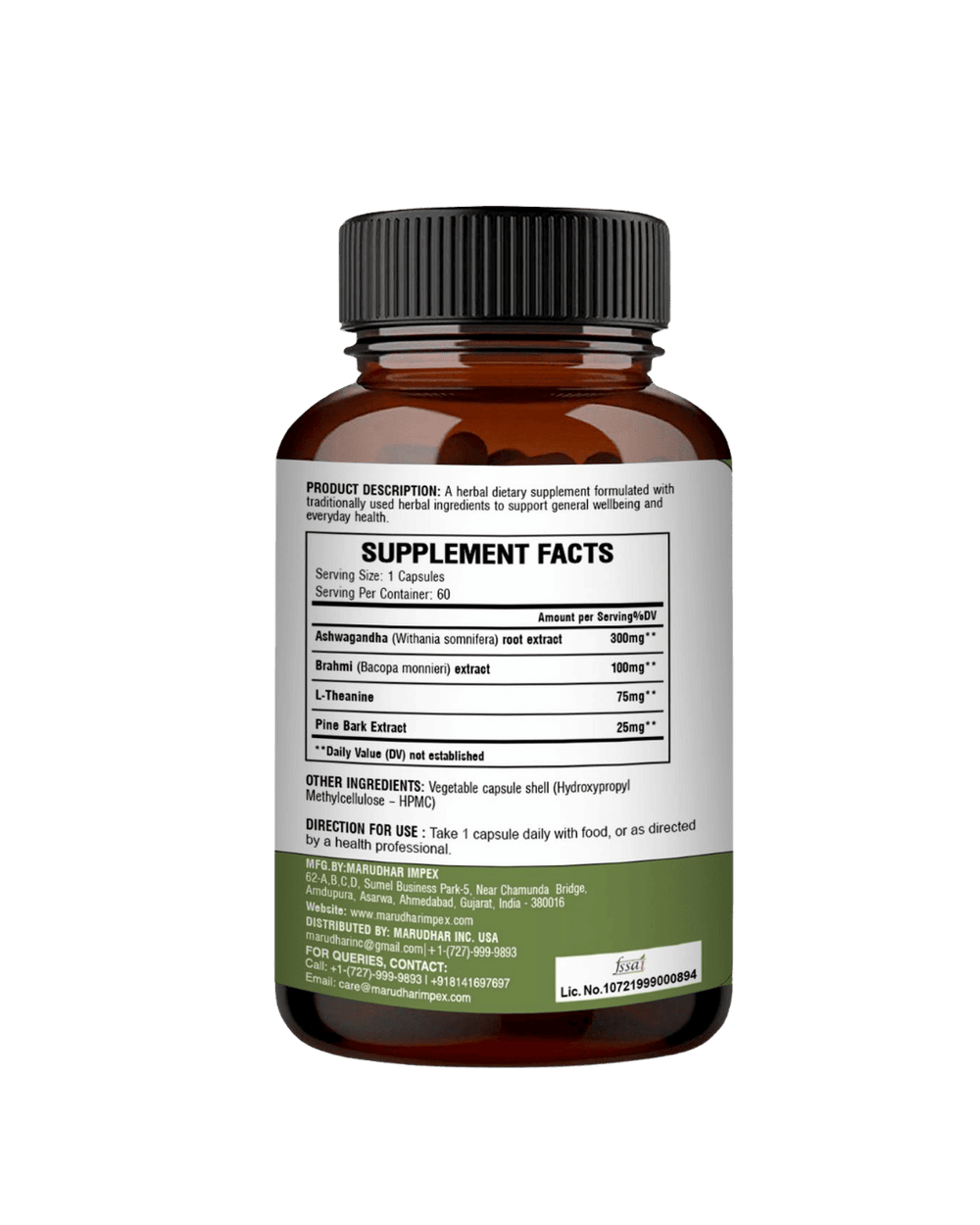 Ashwagandha + Brain Support Capsule 500mg