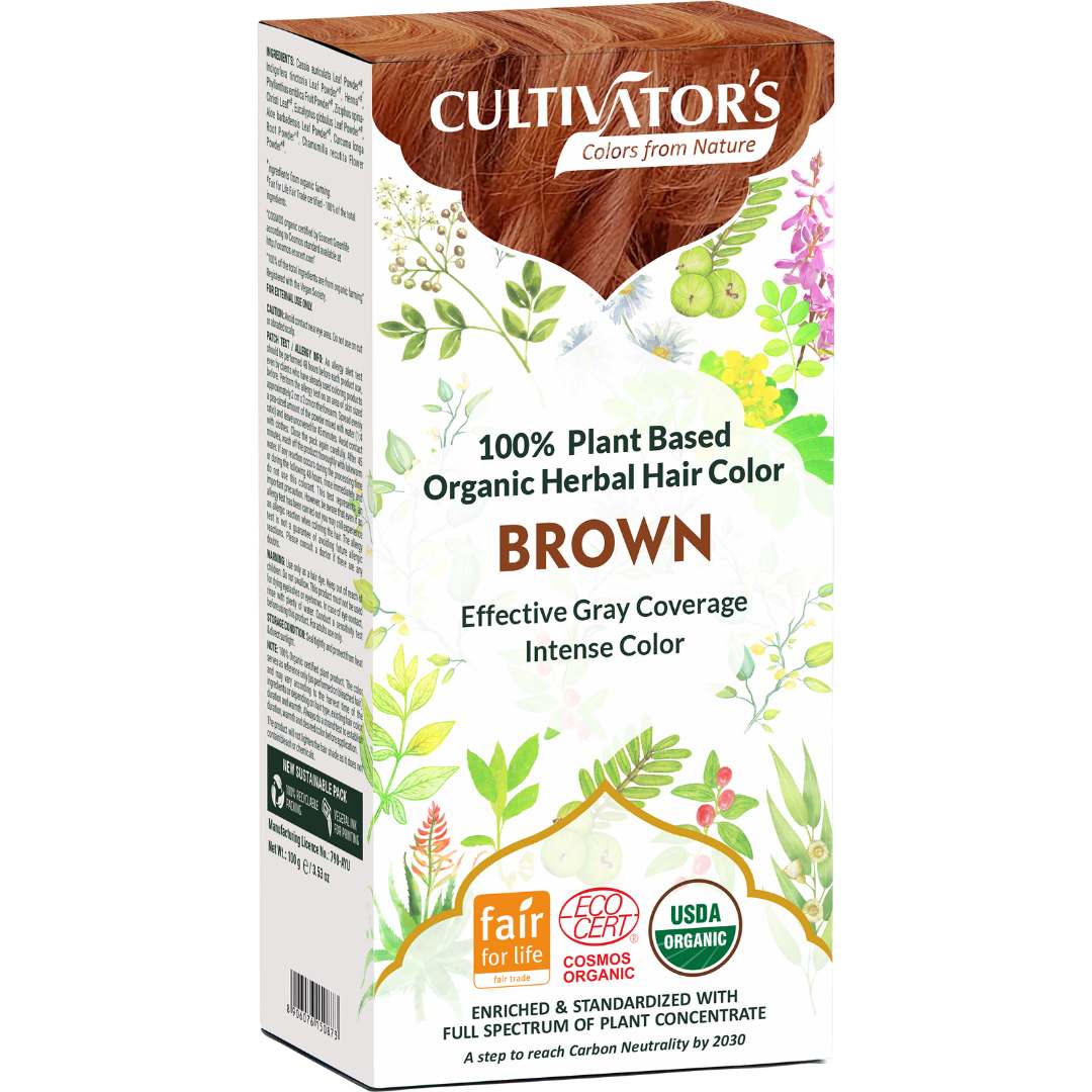 Cultivator's, Organic Herbal Hair Color, Brown, Ayurveda Store NZ