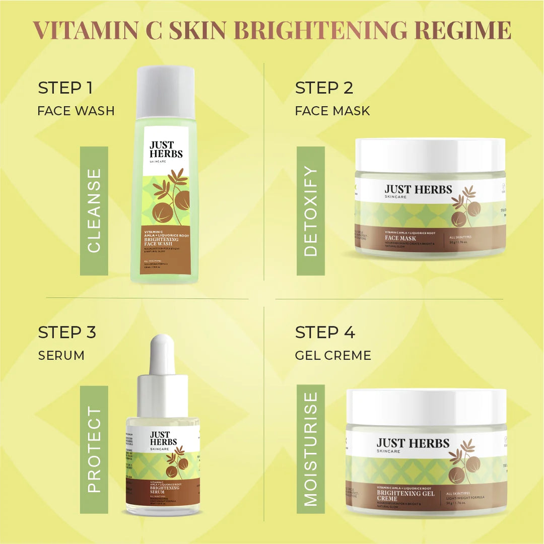 Brightening Serum, Vitamin C, Amla, Liquorice Root, Ayurveda Store NZ, Just Herbs