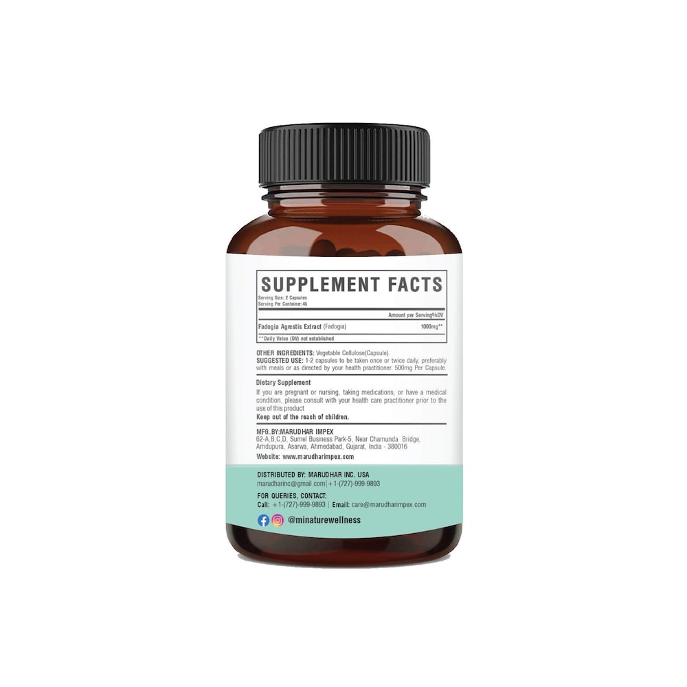 Fadogia Agrestis Extract Capsules, Minature, Ayurveda Store NZ