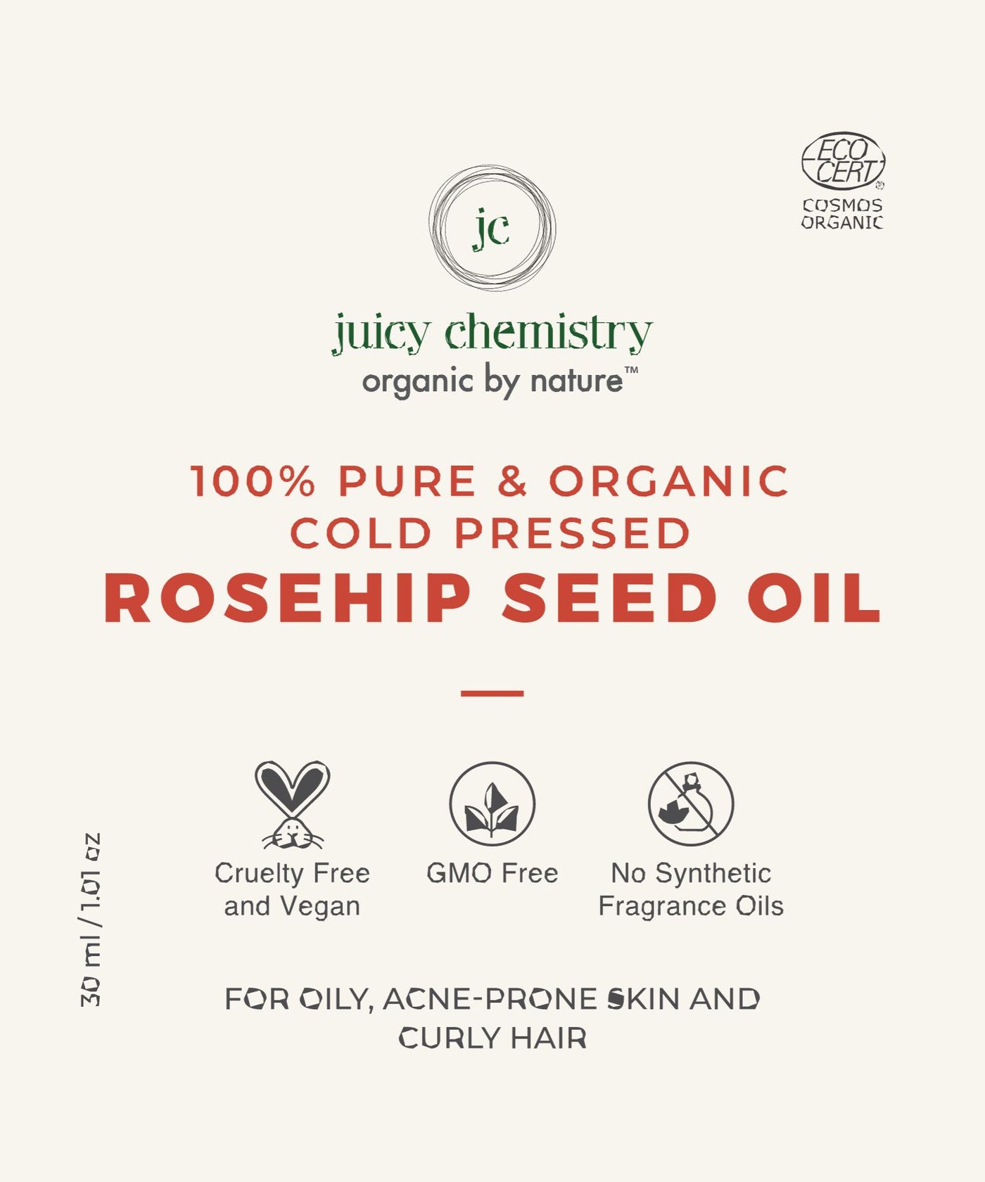 Rosehip Seed Carrier Oil, Ayurveda Store NZ, Juicy Chemistry