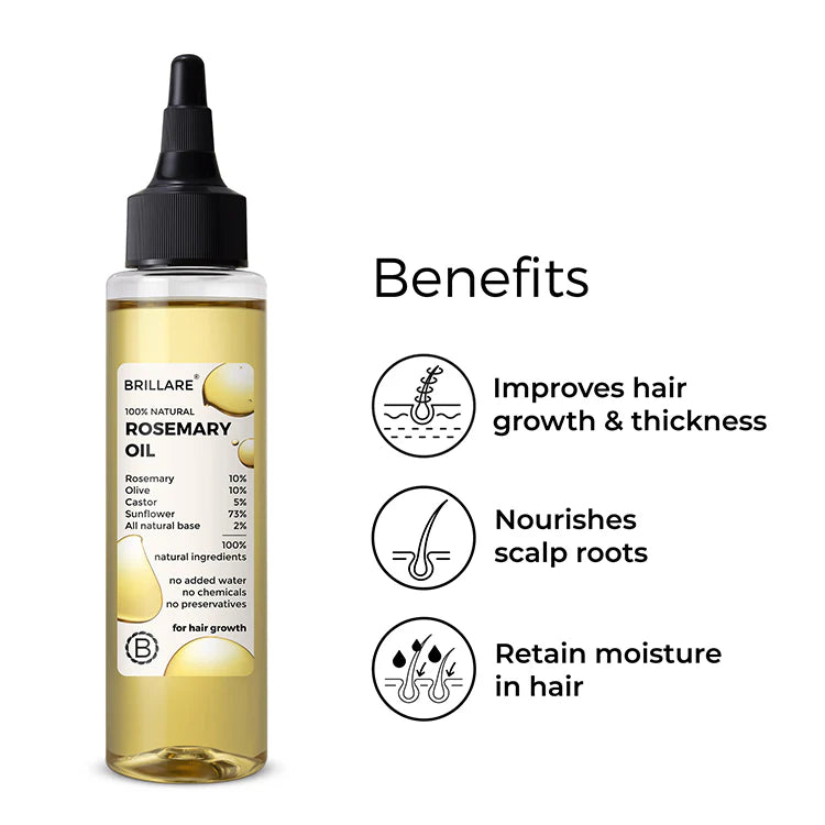 Rosemary Hair Oil for Hair Growth, Brillare, Ayurveda Store NZ