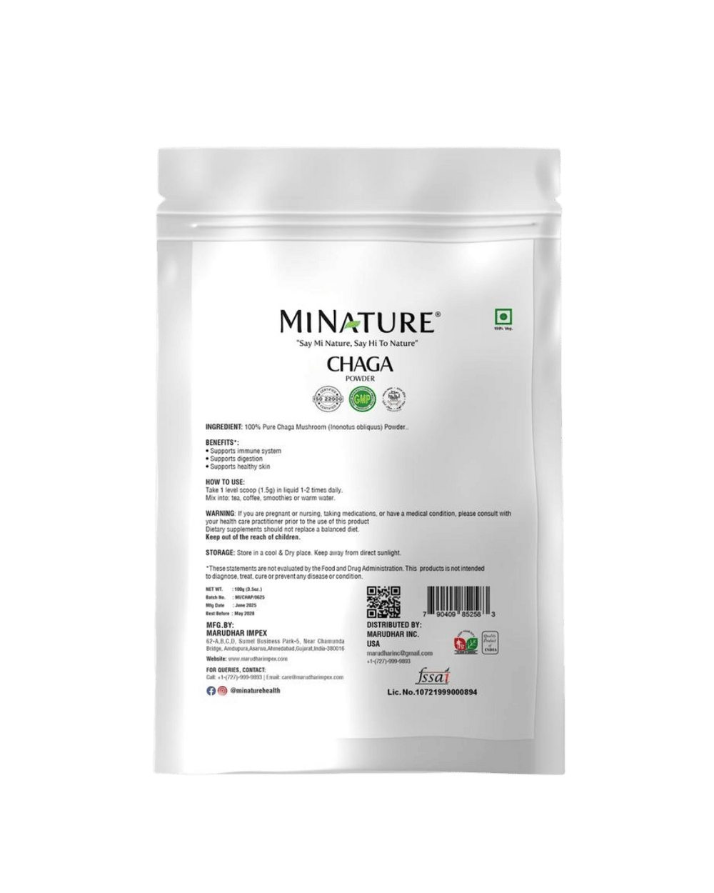 Minature, Chaga Powder, Ayurveda Store NZ