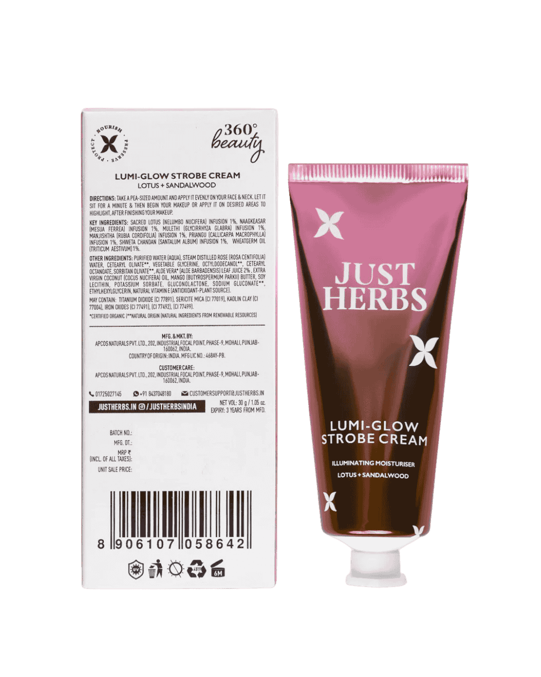 Just Herbs, Lumi Glow Strobe Cream, Moisturiser, Ayurveda Store NZ