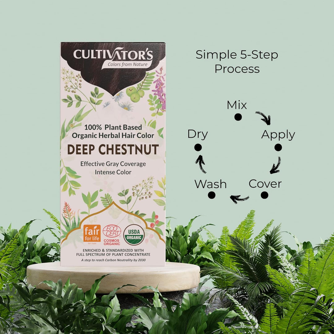 Cultivator's, Organic Herbal Hair Colour, Deep Chestnut, Ayurveda Store NZ