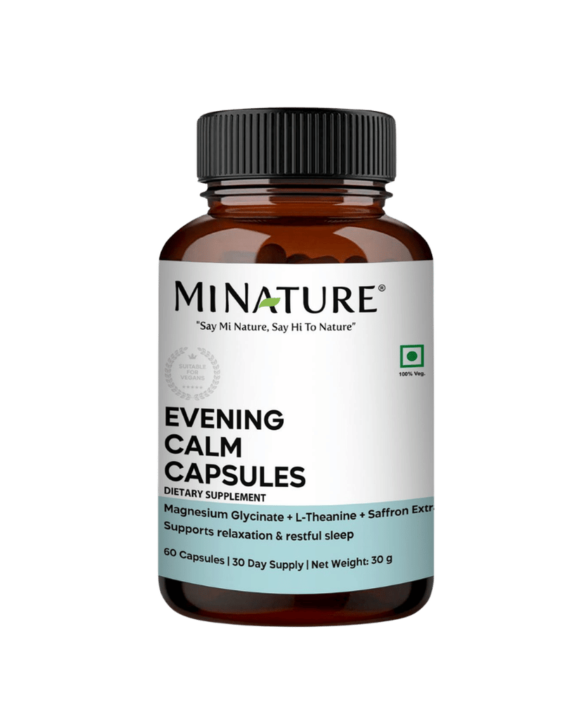 Evening Calm Capsules – Magnesium Glycinate, L-Theanine & Saffron