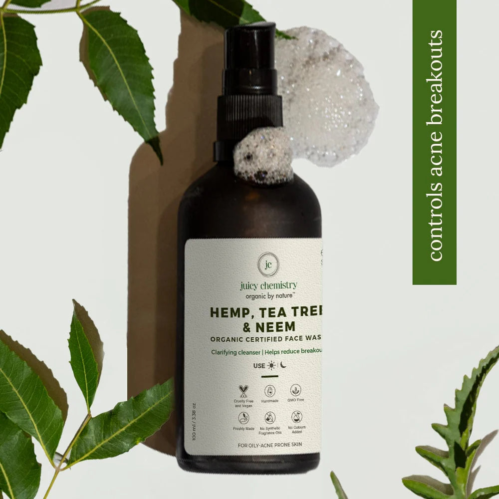 Face Wash, Hemp, Tea-Tree, Neem, Ayurveda Store NZ, Juicy Chemistry