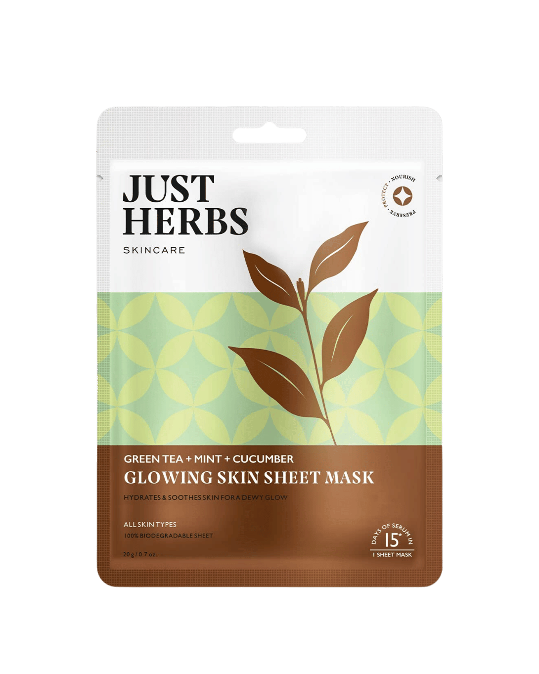 Green Tea Sheet Mask with Mint & Cucumber For Glowing Skin