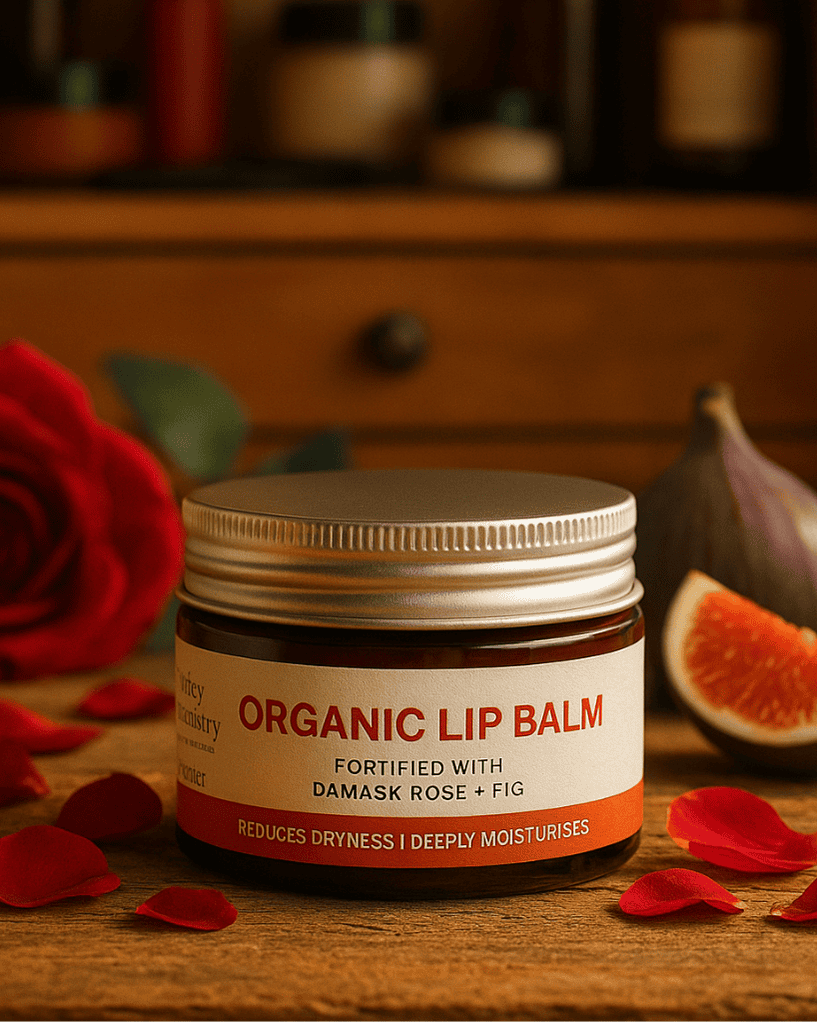 Organic Lip Balm, Damask Rose, Fig, Juicy Chemistry, Ayurveda Store NZ