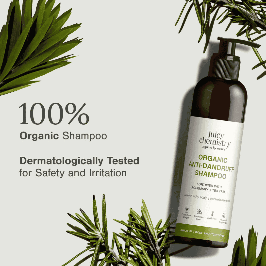 Organic Anti-Dandruff Shampoo Fortified with Rosemary + Tea Tree - 200ml
