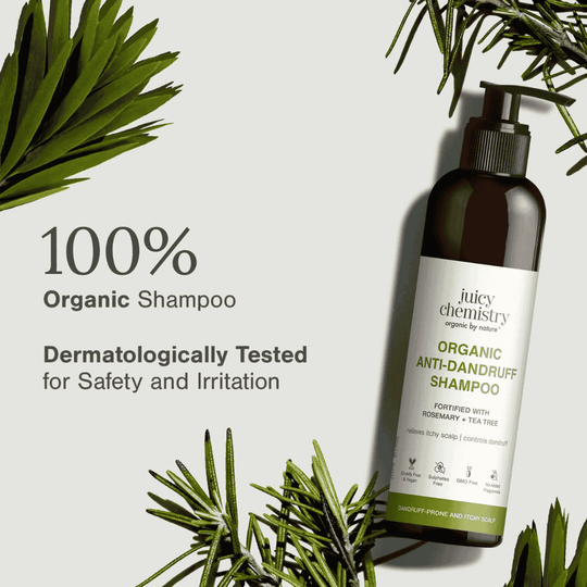 Organic Anti-Dandruff Shampoo Fortified with Rosemary + Tea Tree - 200ml
