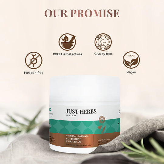 Nourishing Hair Cream, Bhringraj, Rosemary, Just Herbs, Ayurveda Store NZ