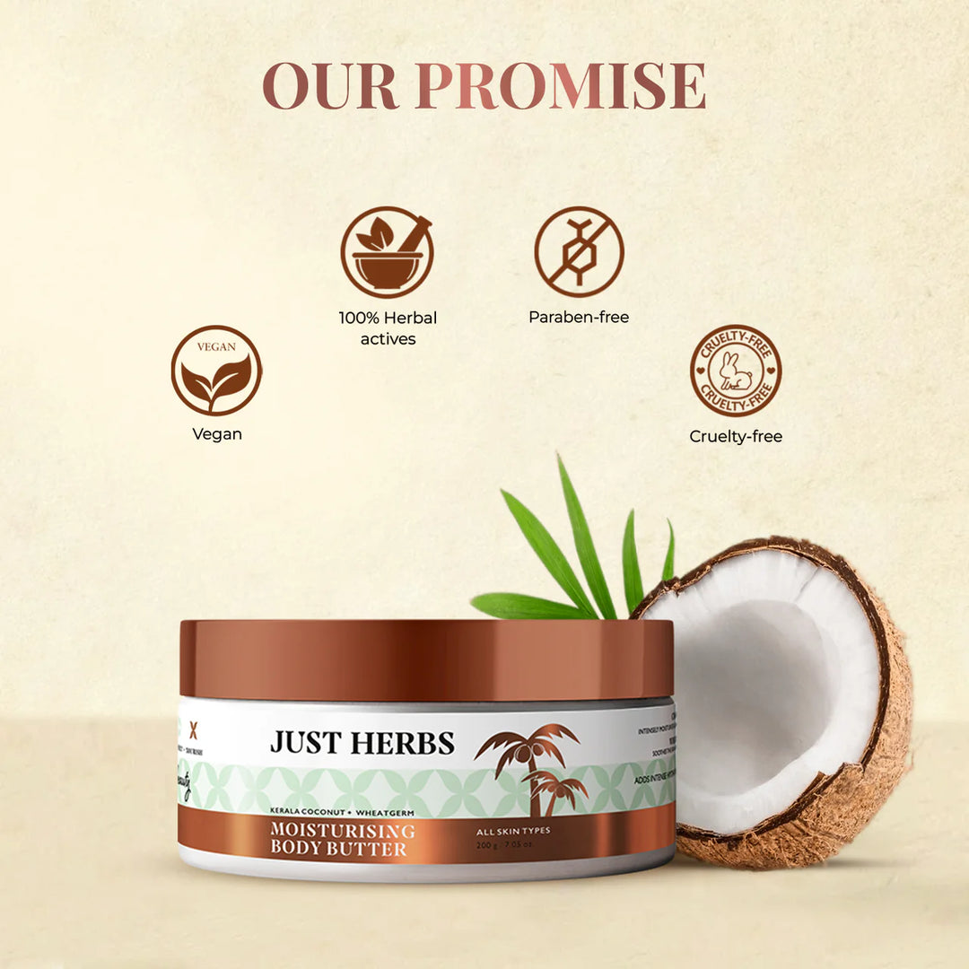 Kerala Coconut & Wheatgerm Body Butter, Just Herbs, Ayurveda Store NZ