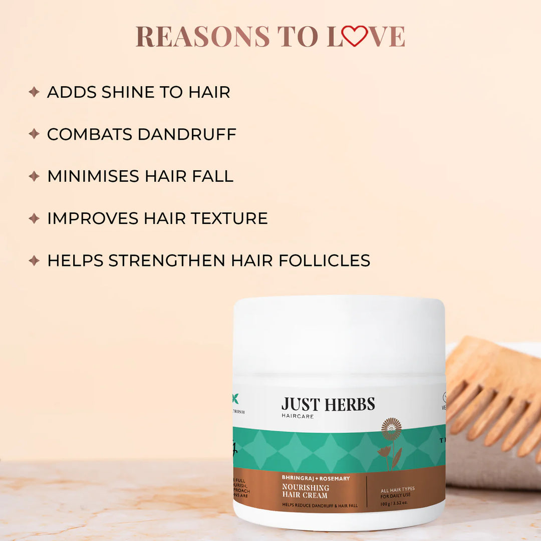 Nourishing Hair Cream, Bhringraj, Rosemary, Just Herbs, Ayurveda Store NZ