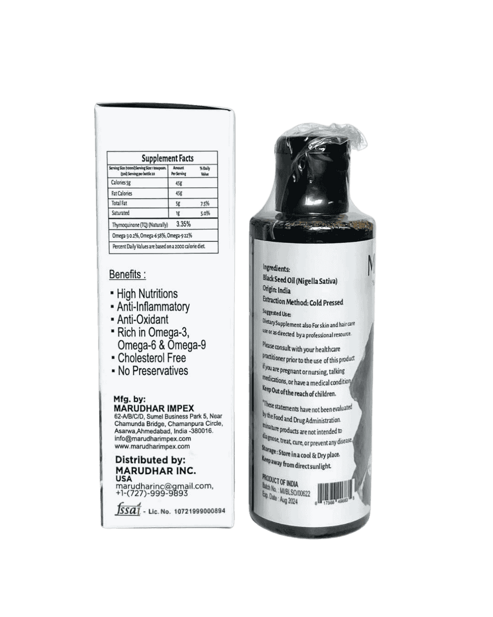 100% Natural Black Seed Oil (Nigella Sativa)