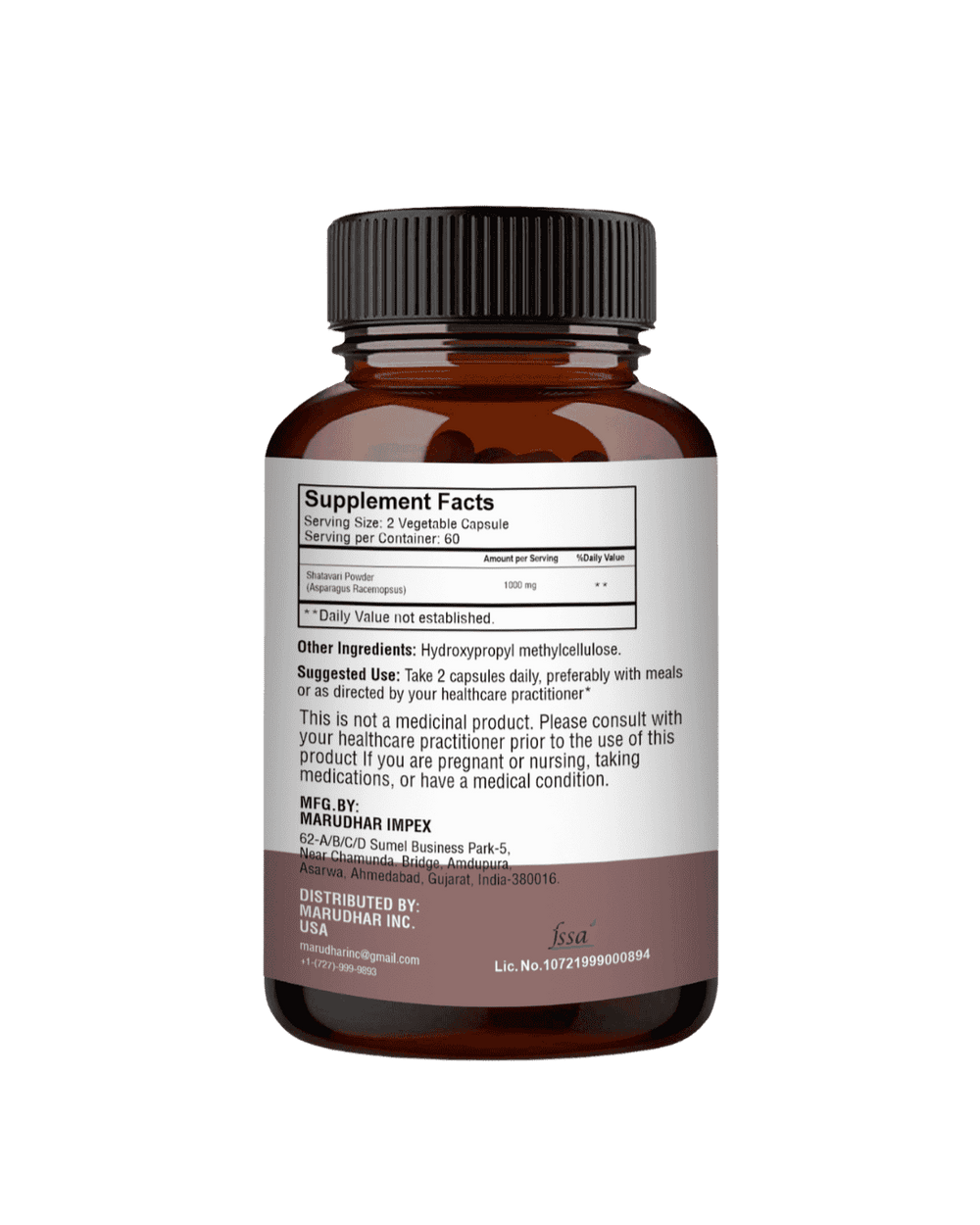 100% Natural Shatavari Capsules 450mg