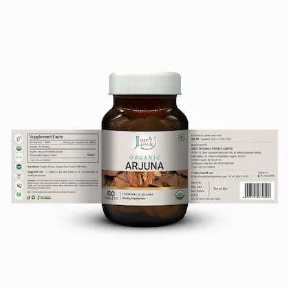 Organic Arjuna Tablets, Just Jaivik, Ayurveda Store NZ