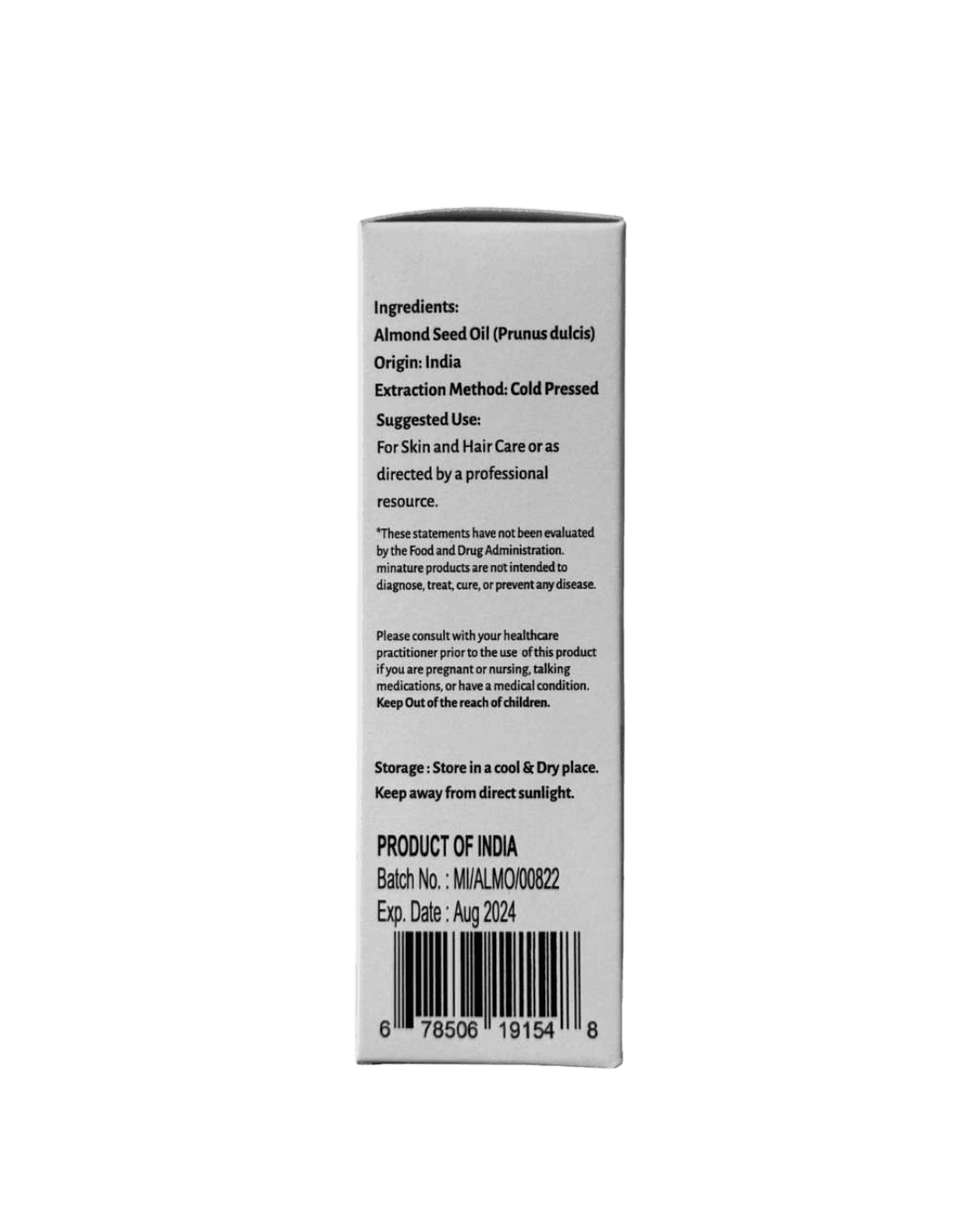 Organic Sweet Almond Oil 100ml