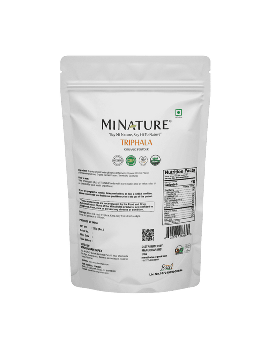 Organic Triphala Powder 227g - USDA Certified