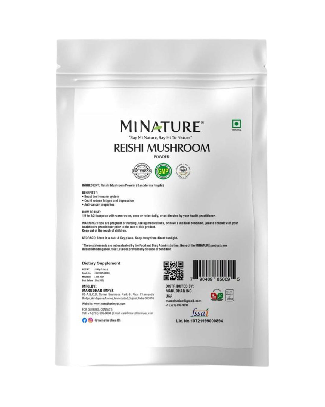 100% Natural Reishi Mushroom Powder