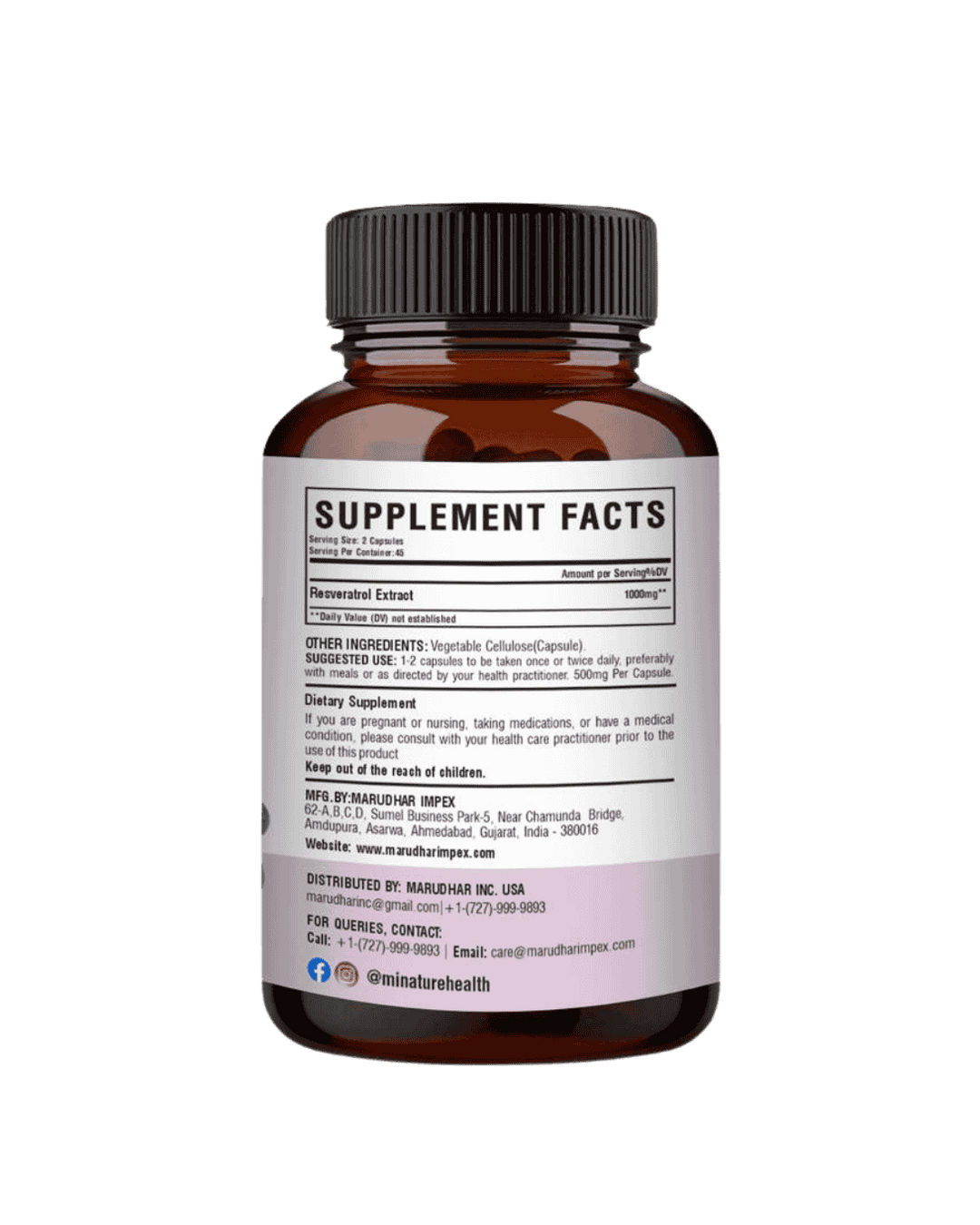 Resveratrol Extract Capsules, Minature, Ayurvedastorenz