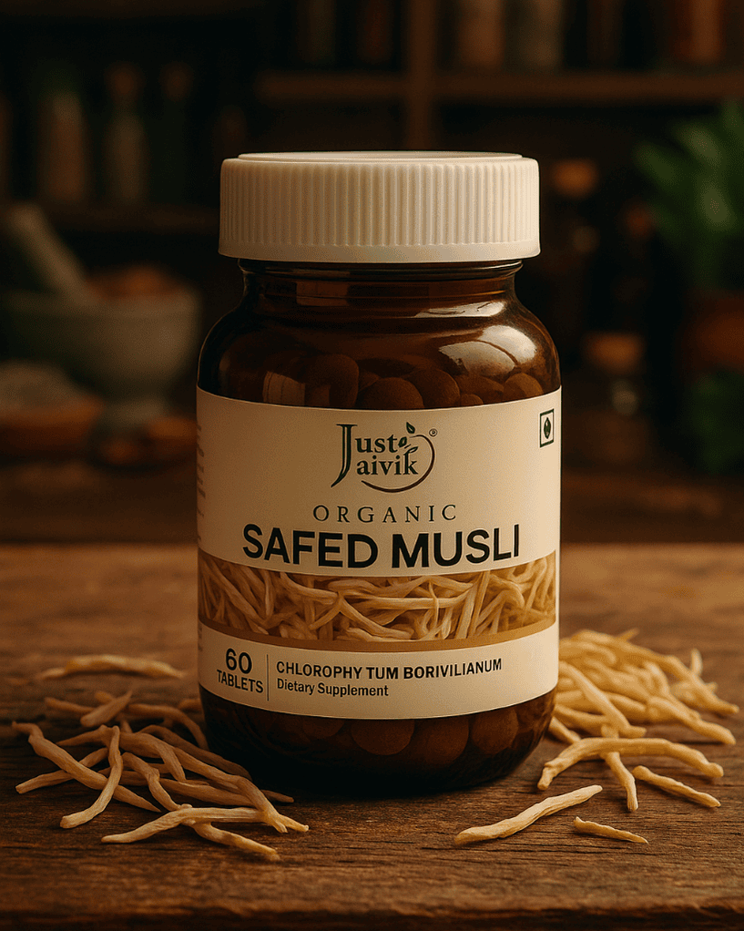Safed Musli Tablets, Just Jaivik, Ayurveda Store NZ