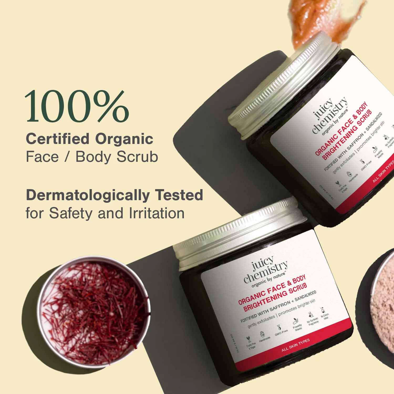 Saffron, Rose and Sandalwood Face Scrub