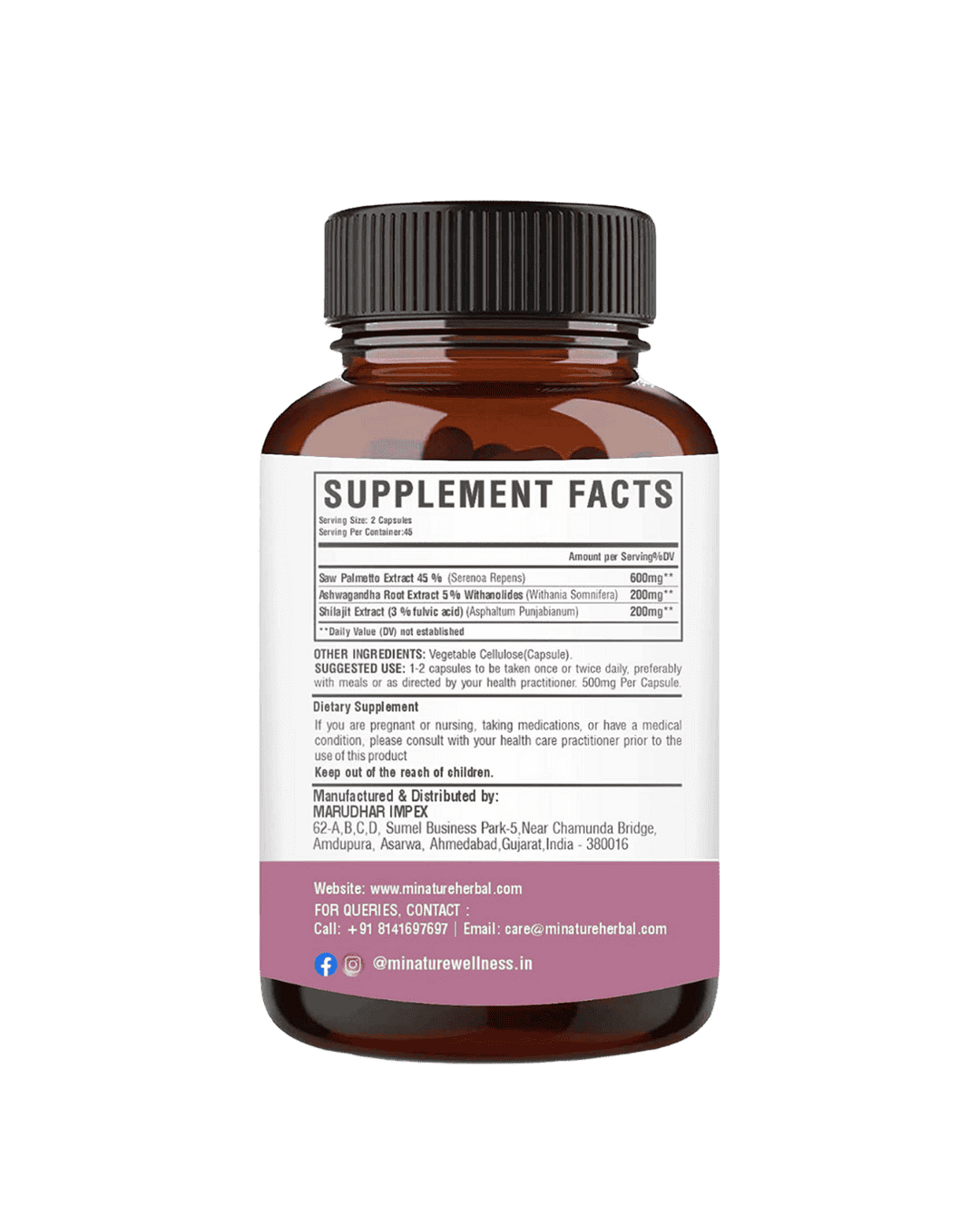 Saw Palmetto Extract Capsules 500mg | 90 Veg Capsules