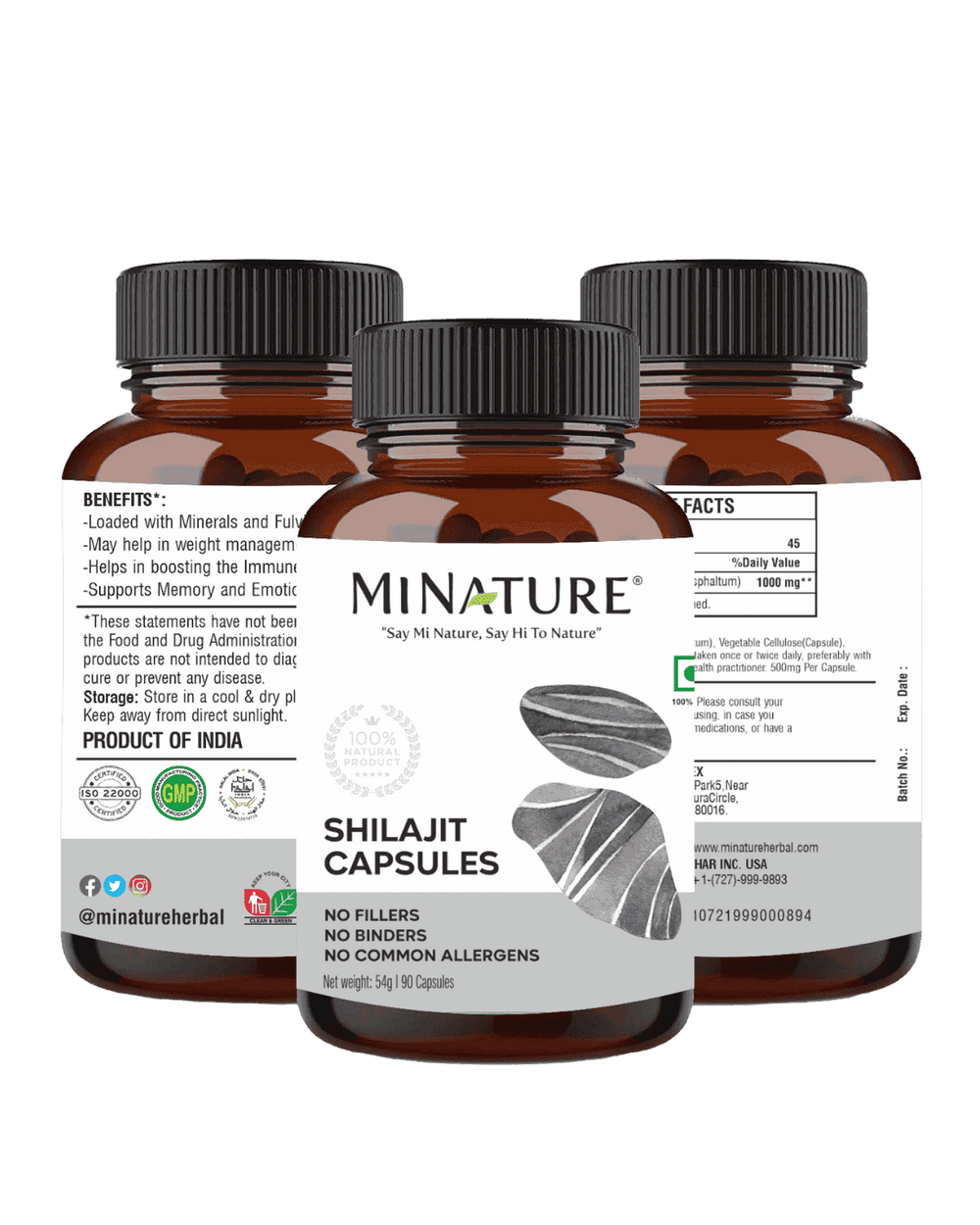 Pure Shilajit Extract Capsules 90 Veg Caps | 500mg
