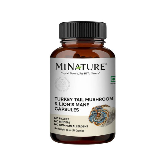 Turkey Tail Mushroom and Lion's Mane Capsules, Minature, Ayurveda Store NZ