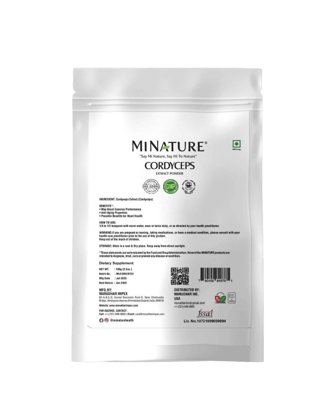 100% Natural Cordyceps Mushroom 100g