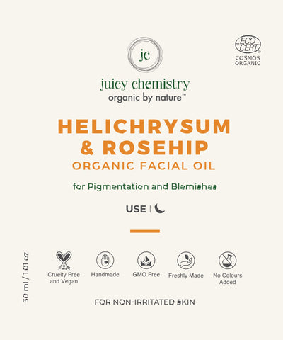 Helichrysum, Rosehip, Facial Oil, Juicy Chemistry, Ayurveda Store NZ