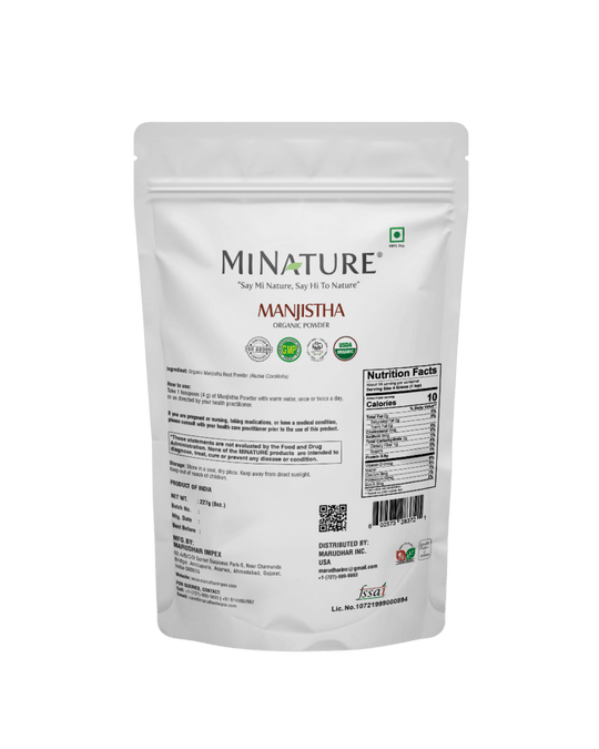 Organic Manjistha Powder 227g - USDA Certified