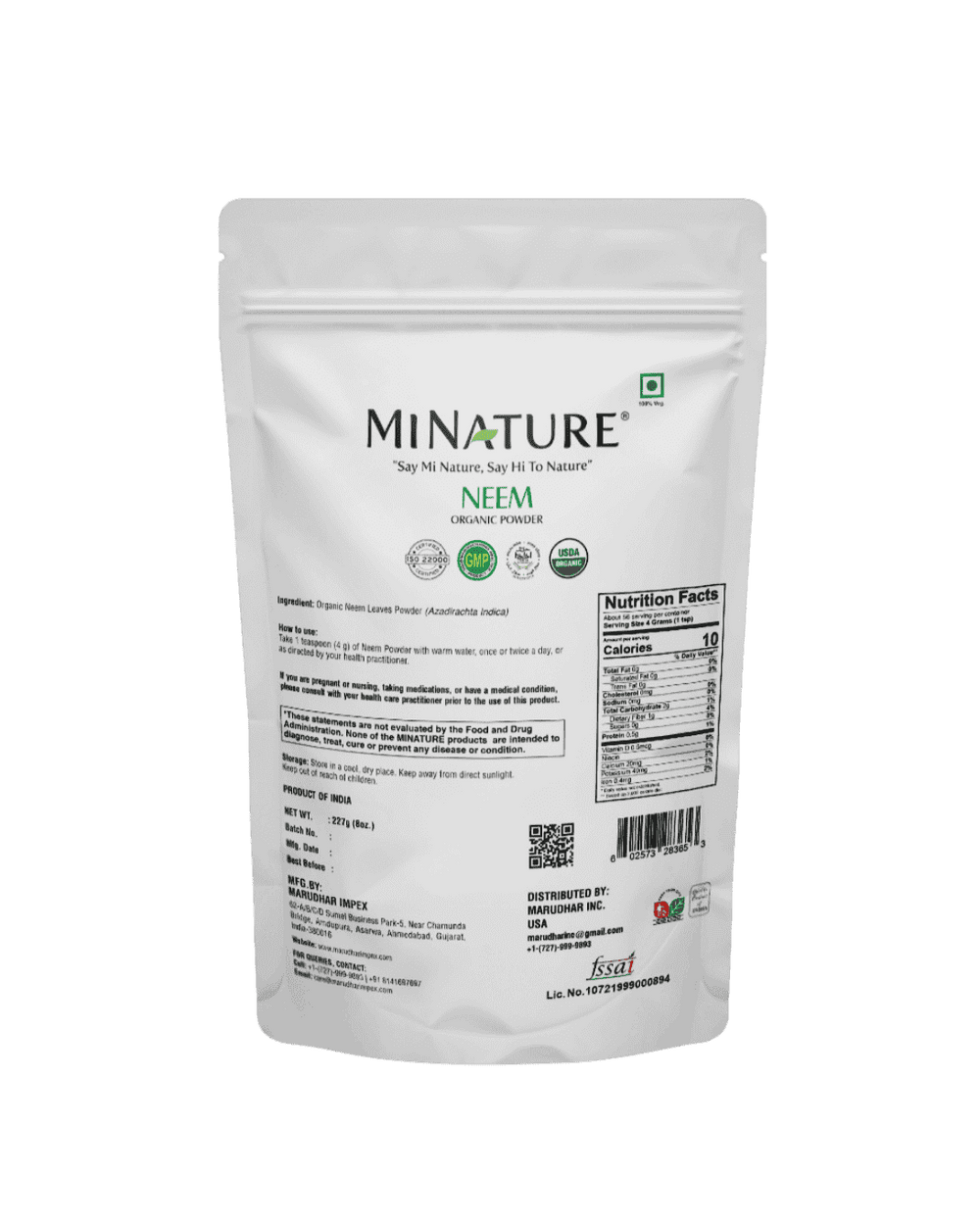 Organic Neem Powder 227g