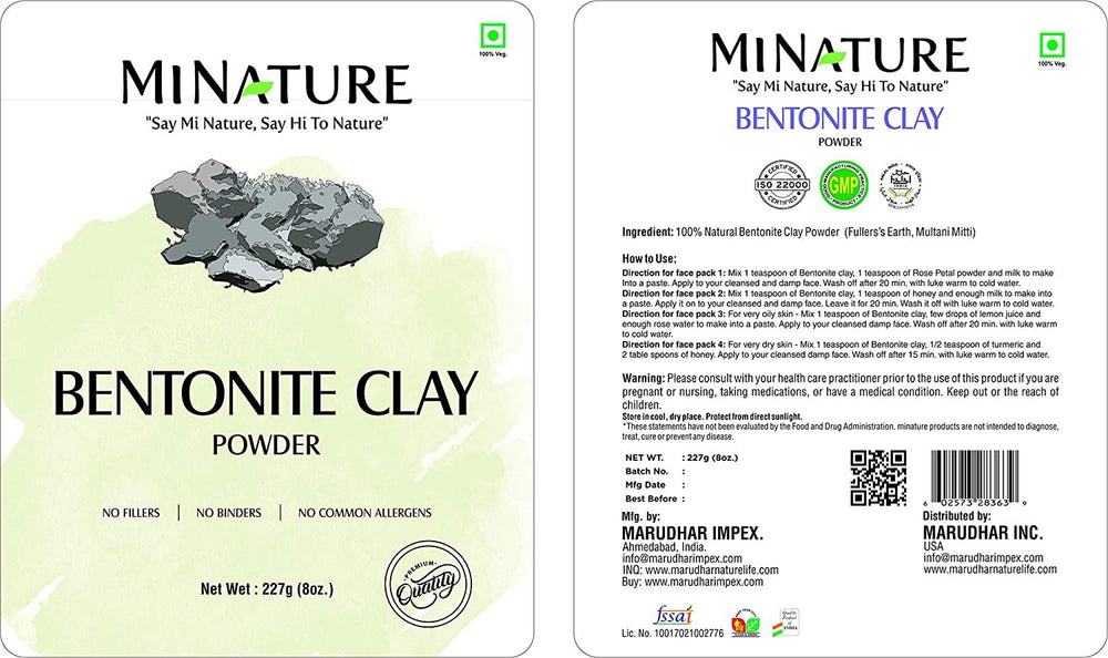 Natural Bentonite Clay (Fuller's Earth Clay) - 227g (Multani Mitti Powder) - Ayurvedic Herbs NZ