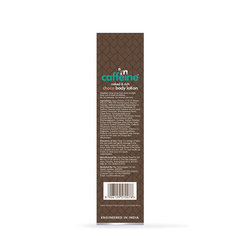 Choco Body Lotion, mcaffeine, Ayurveda Store NZ, Cocoa Butter, Caffeine, Shea Butter, Caramel